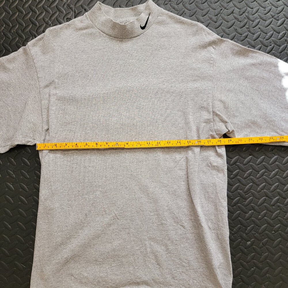 Nike Vintage 90s Y2K Era Mock Neck Long Sleeve T Shirt, Gray, Made in USA, Med - Picture 6 of 13